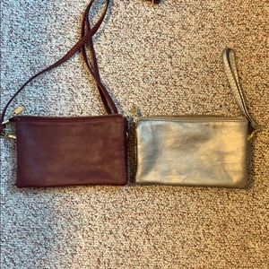 Gold and Maroon Small Wallet Satchel/Wristlets